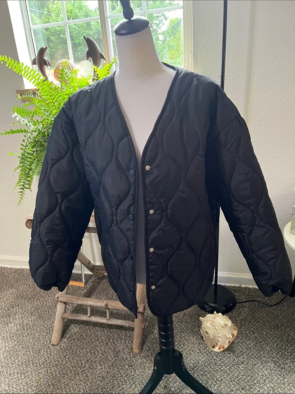 Black Quilted Lightweight Women's Jacket
